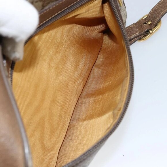 GUCCI GG Canvas Web Sherry Line Shoulder Bag PVC Leather Beige Red Auth 146142 - Picture 13 of 16